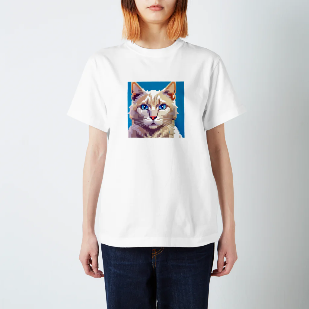 りくかいくう動物園の美猫ドット絵ミーちゃん Regular Fit T-Shirt
