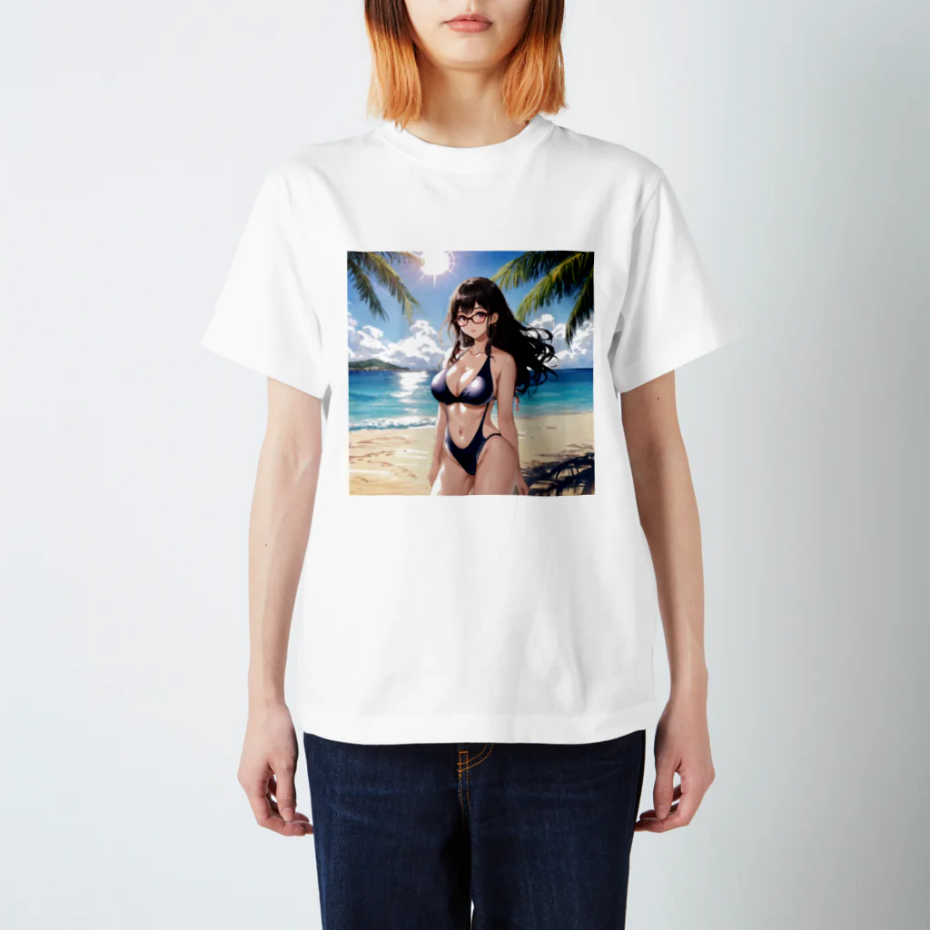 タコス🌮AIイラストレーター🌮の真夏のサンセットビーチ Regular Fit T-Shirt