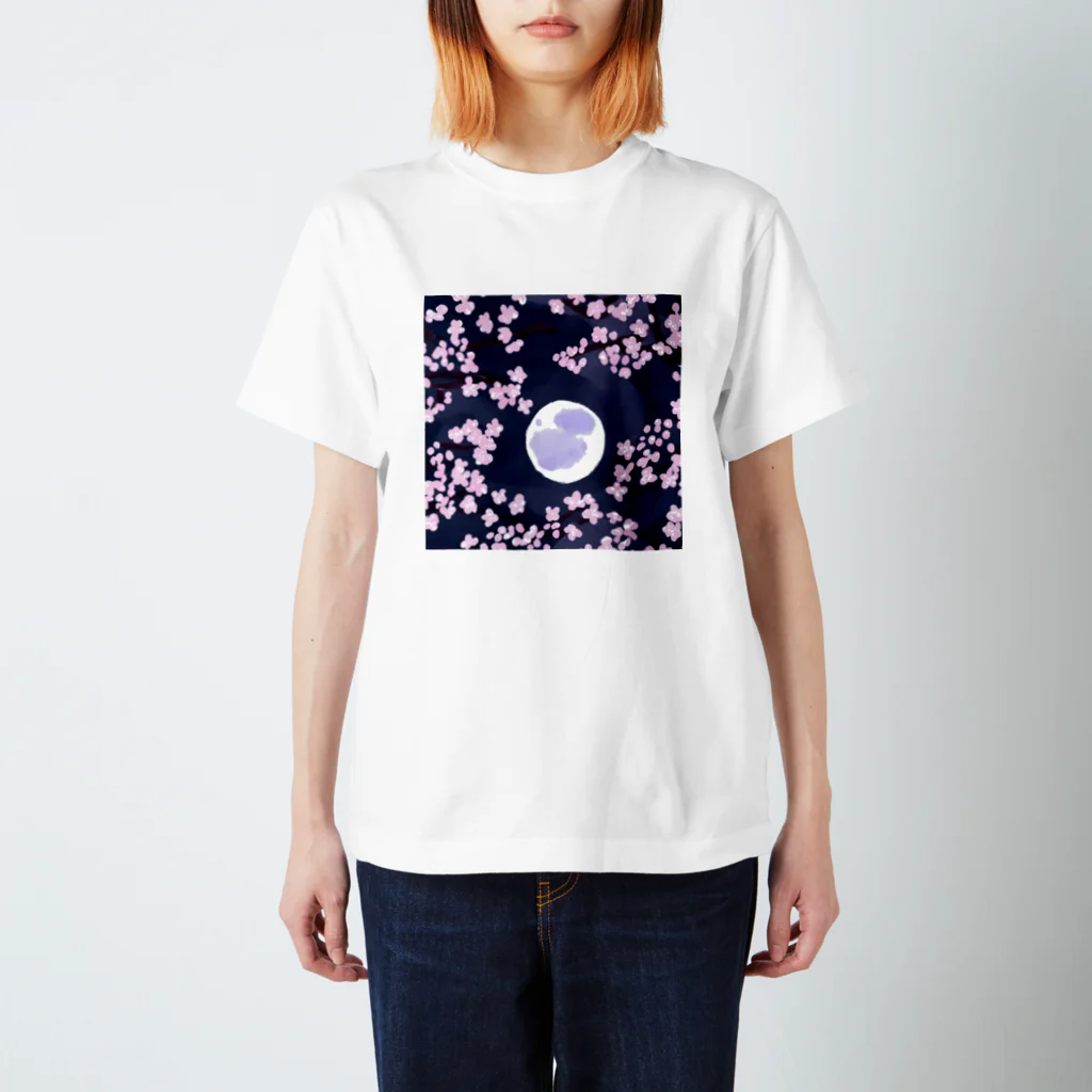 raran06の夜桜 Regular Fit T-Shirt