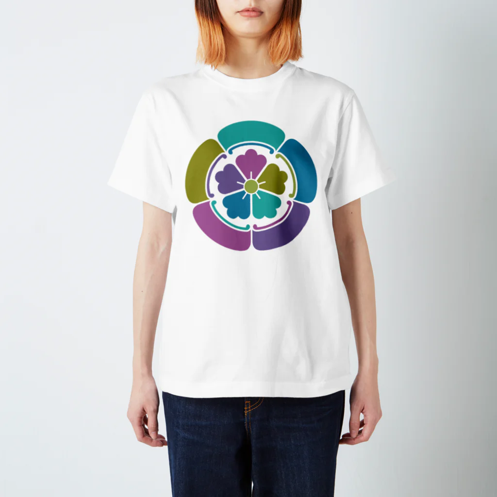 色重ね家紋／colorful_kamonの［色重ね家紋］織田木瓜 Regular Fit T-Shirt