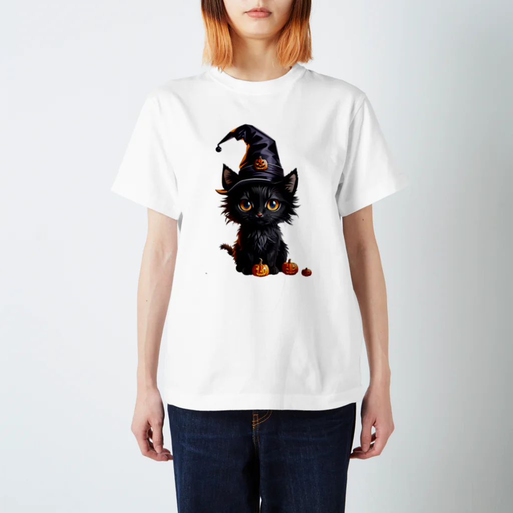 メガグッズの魔女っ子ねこ スタンダードTシャツ