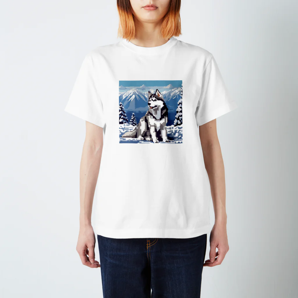 オカメインコのタロのドット絵のシベリアンハスキー Regular Fit T-Shirt