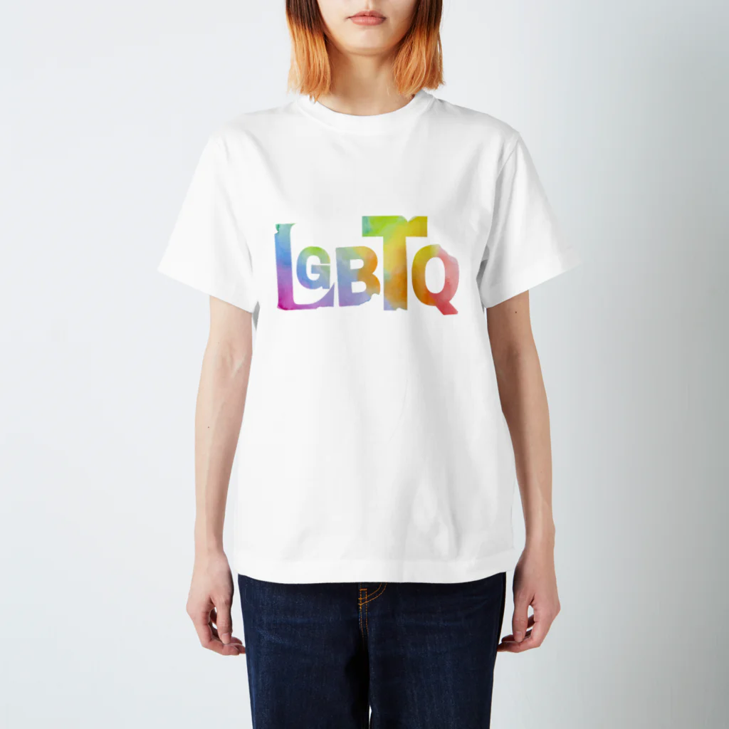 gay_lgbtのレインボーLGBTQロゴ Regular Fit T-Shirt