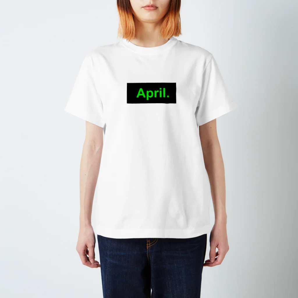 April.のApril.BOX LOGO(グリーン×ブラック) スタンダードTシャツ