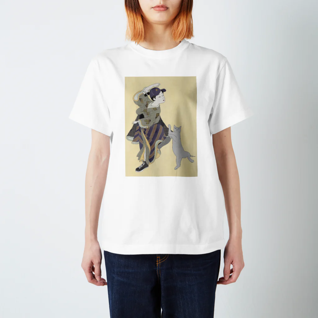 keeeeeep smilingの野球女子？ 踊るネコ Regular Fit T-Shirt