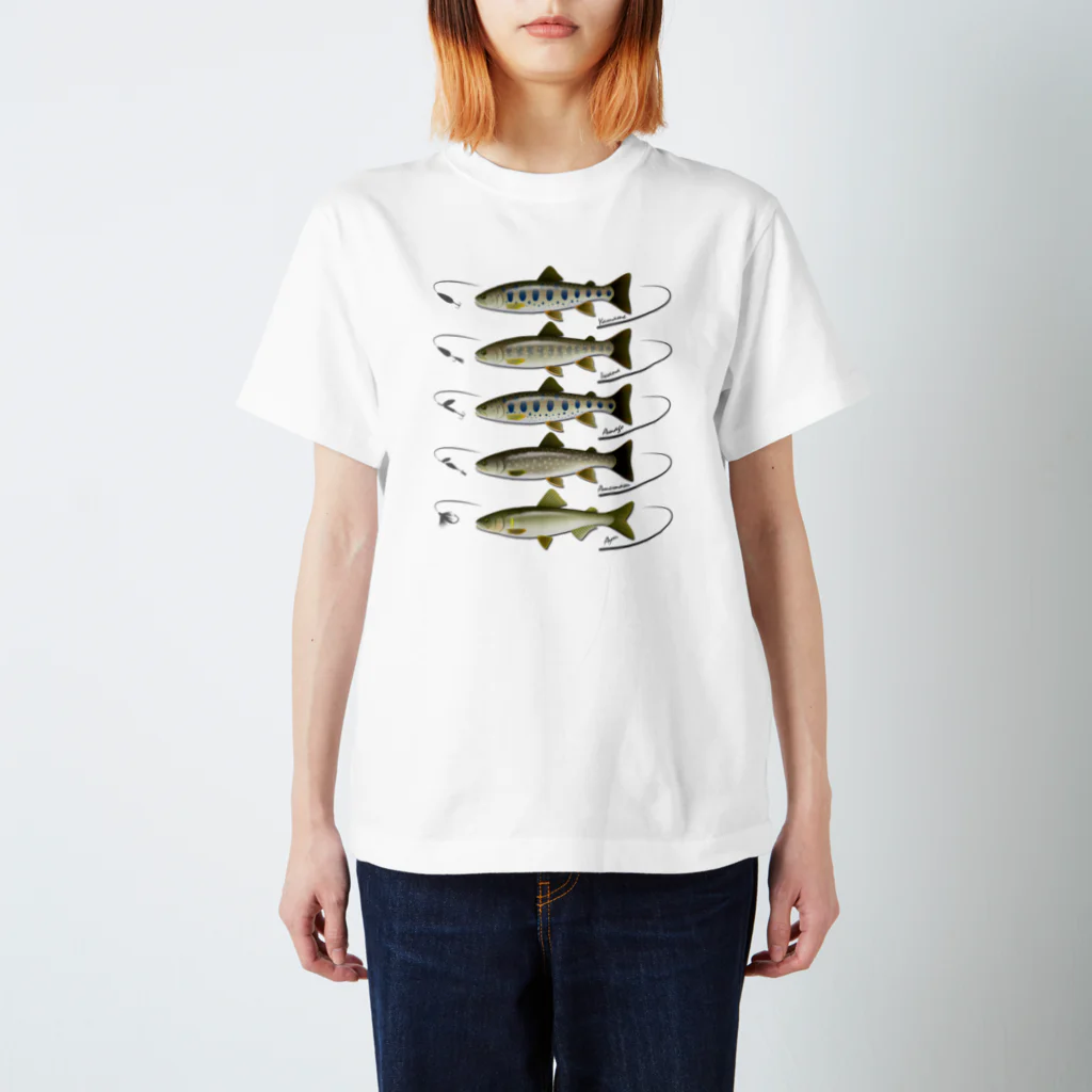 猫と釣り人のFreshwater fish_1bl Regular Fit T-Shirt