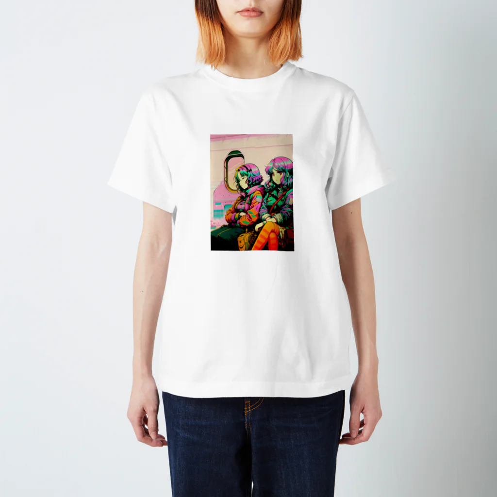 waffle2000の鉄道と女の子 Regular Fit T-Shirt