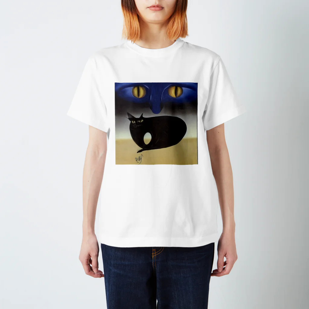 ゆるモチモチの世界のくろねこ① スタンダードTシャツ