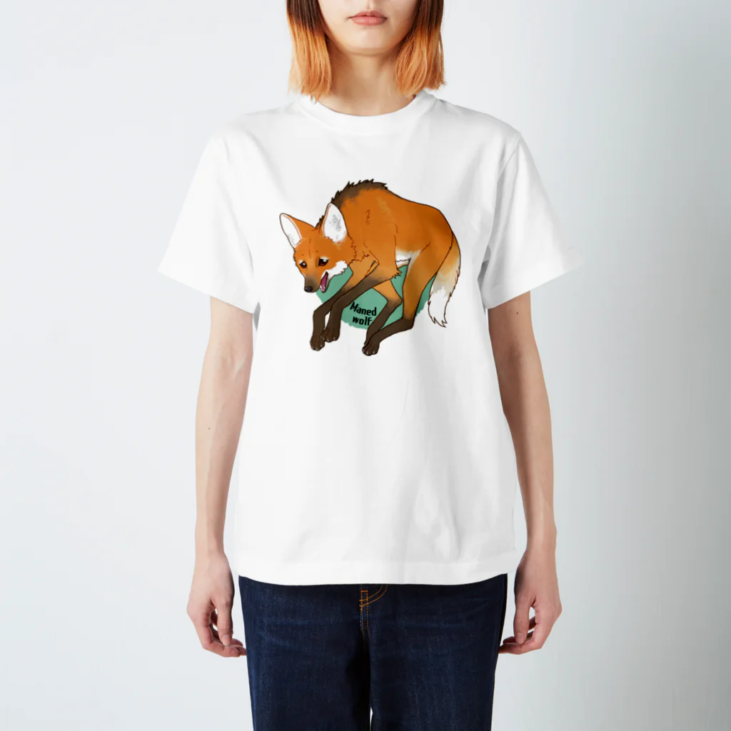 wataame_133の【イヌ科】タテガミオオカミ【野生動物】 スタンダードTシャツ