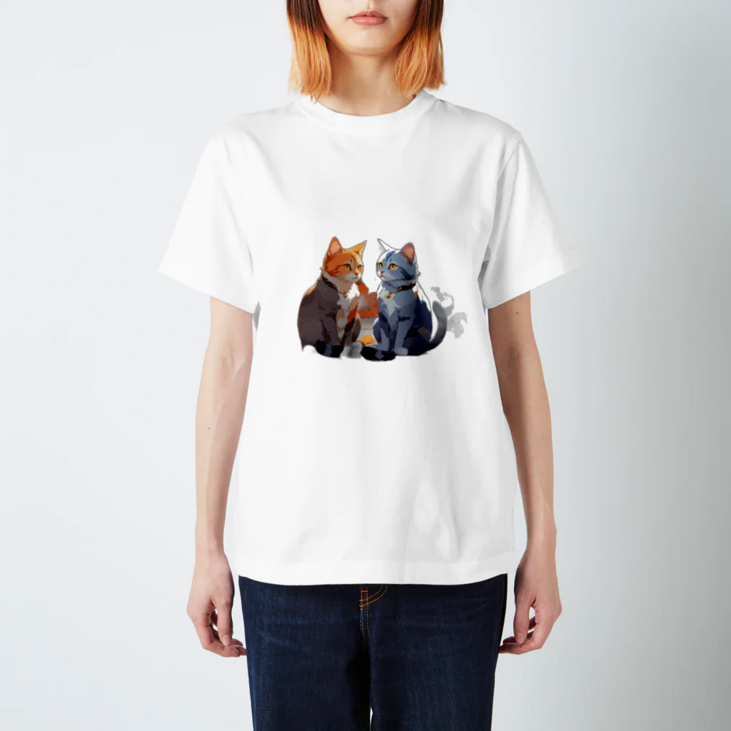 Mysterious animal shopのカップル猫 スタンダードTシャツ