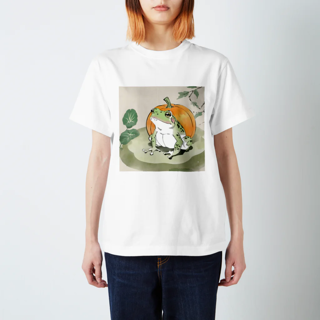 aoking_の和カエルかぼちゃ2 スタンダードTシャツ