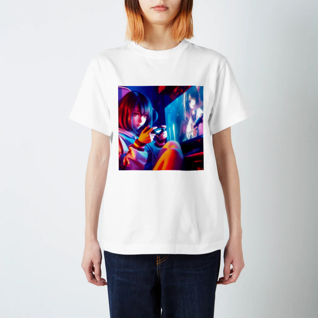 AI Creative Hub（AIクリエイティブハブ）のゲーミング 少女 Regular Fit T-Shirt