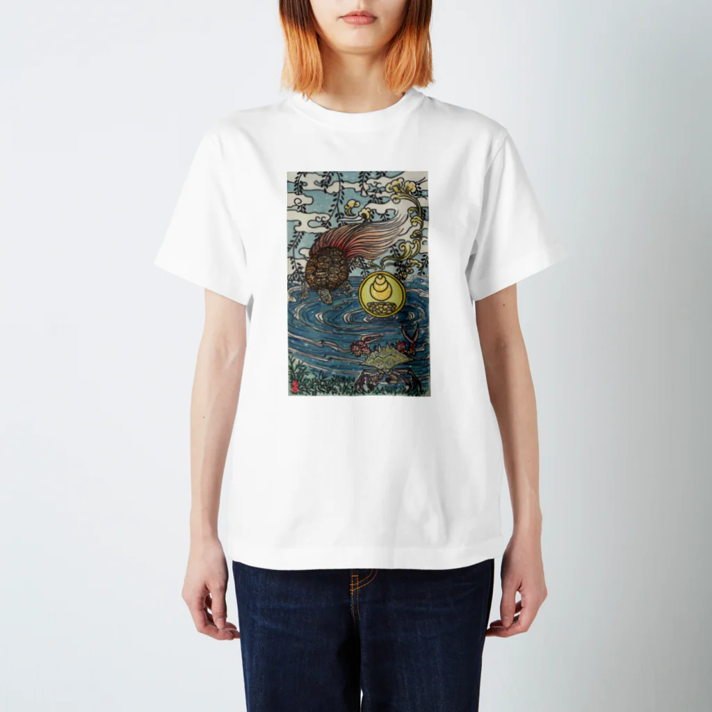 JapaneseArt Yui Shopの亀蟹合戦 スタンダードTシャツ