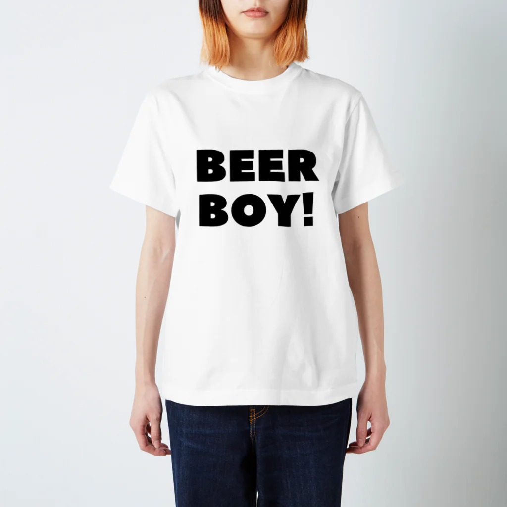 BEERのビールボーイ_黒字(透過) スタンダードTシャツ
