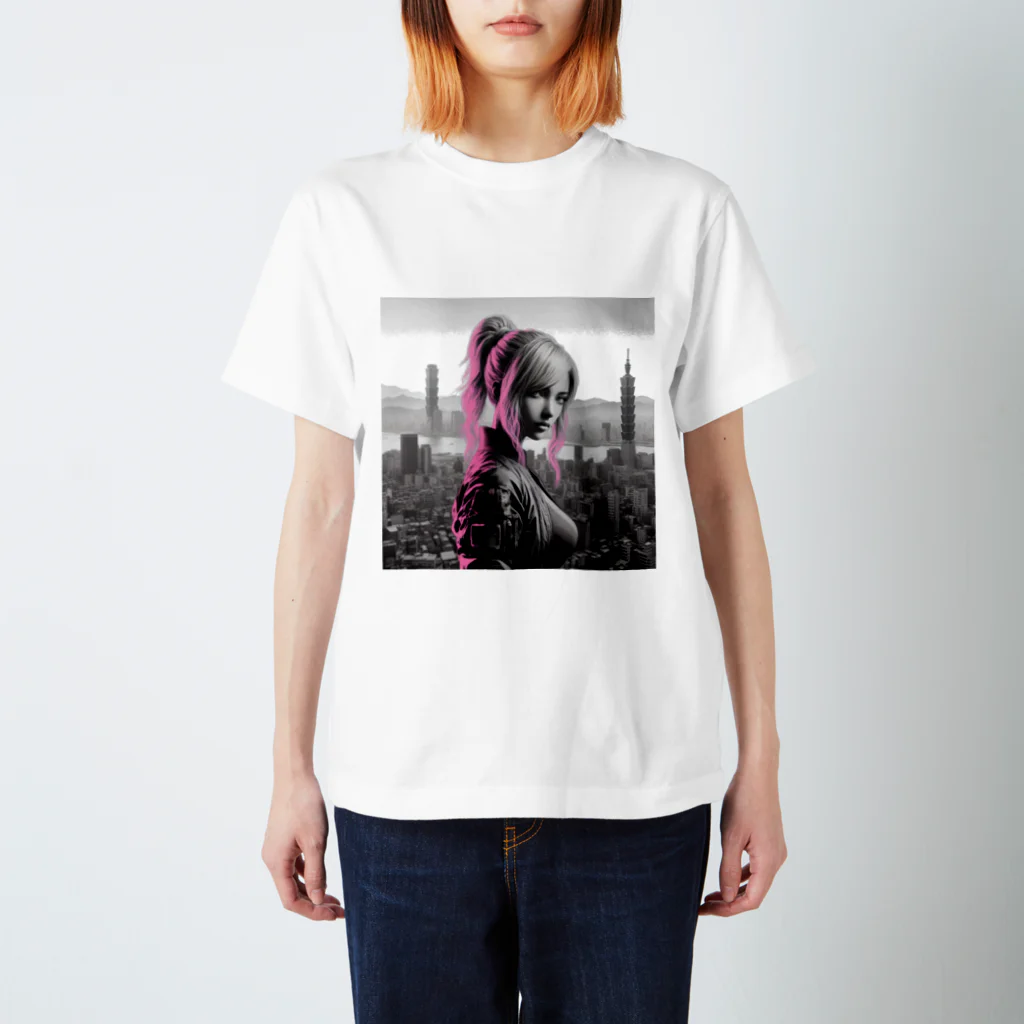 AIイラスト工房のCyberpunk_001　Taiwan girl Regular Fit T-Shirt
