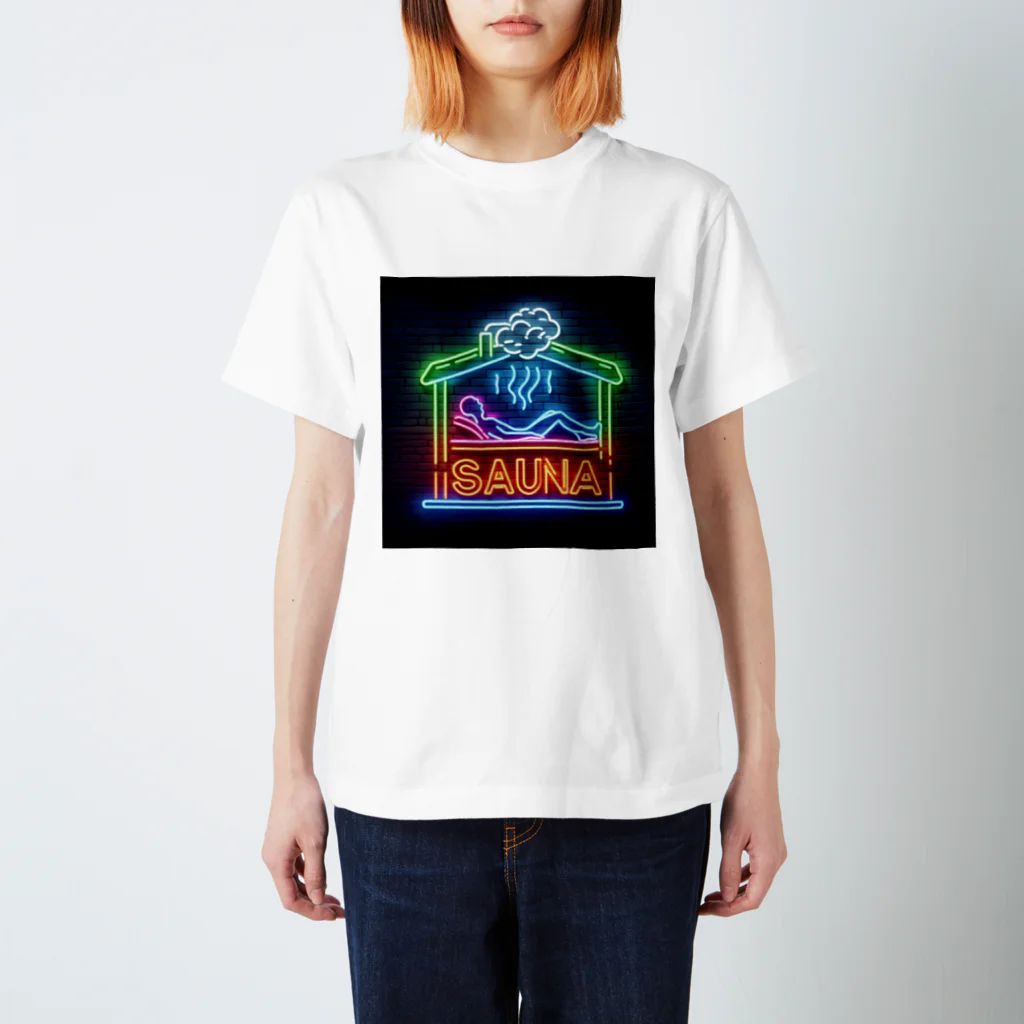 N SAUNA LOGOのネオン風サウナロゴ2 Regular Fit T-Shirt