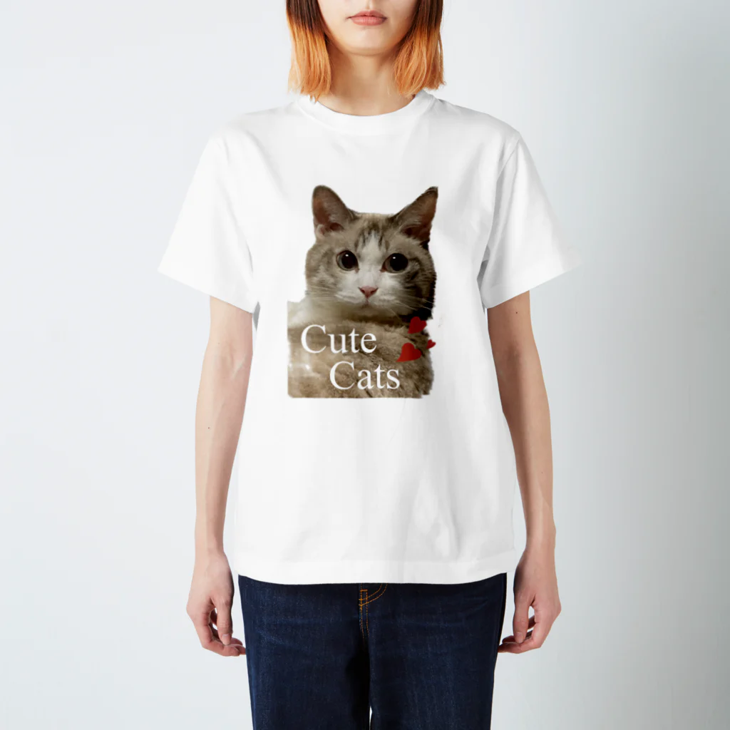 ジョリーマンダリンのCute cat.（文字入り） スタンダードTシャツ