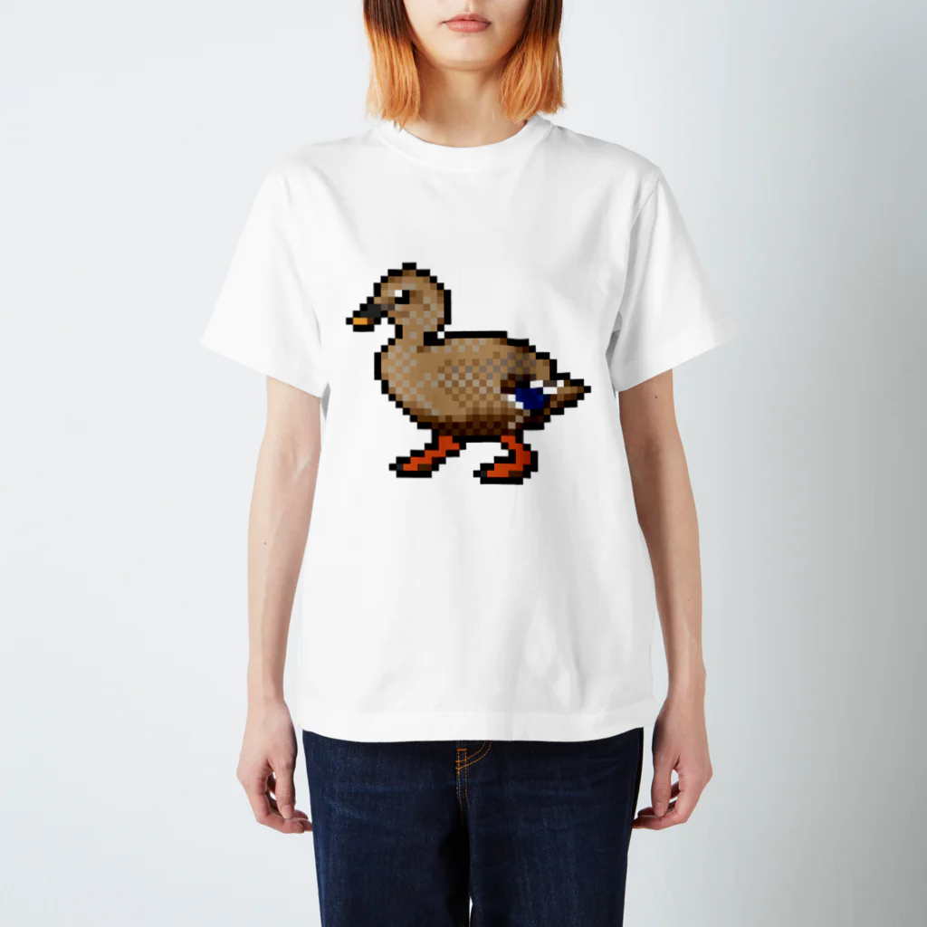 naturaloopのドット絵カルガモくん スタンダードTシャツ