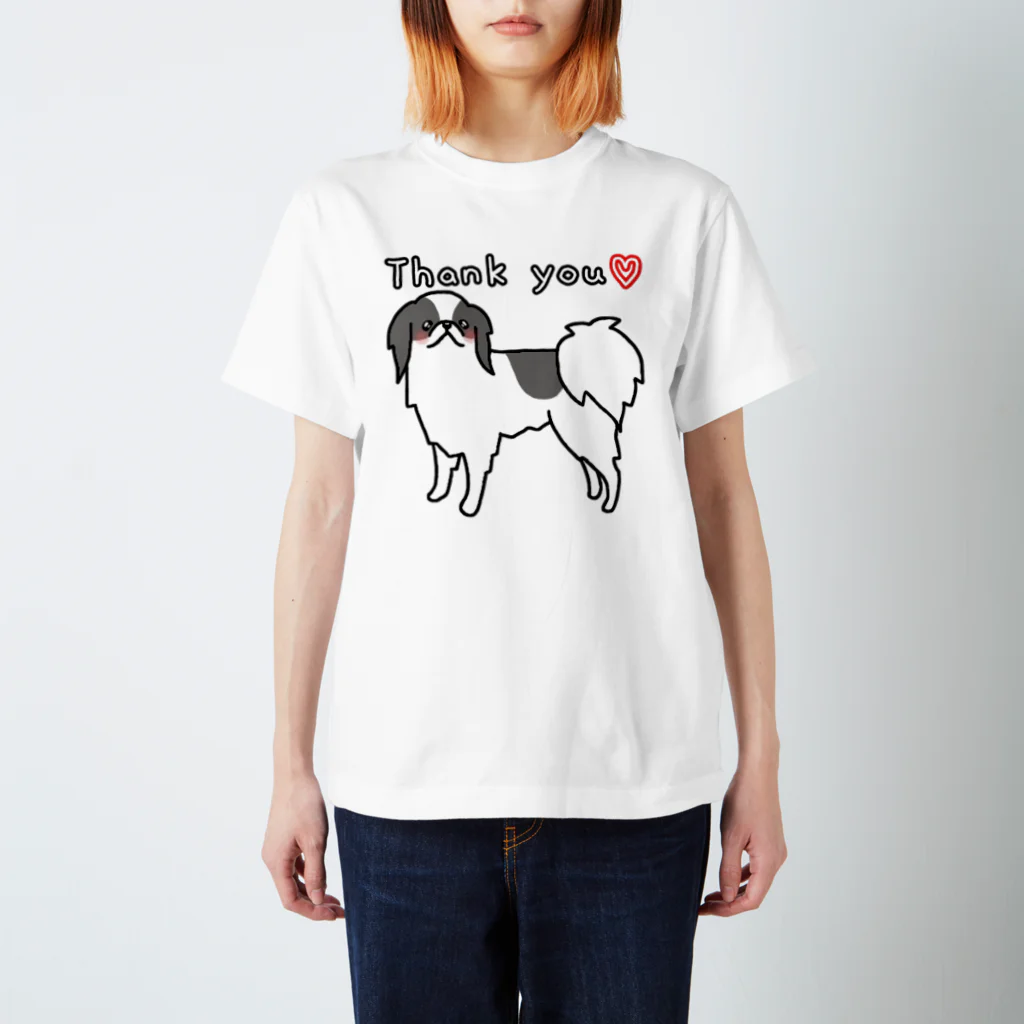Cute mascot dogsのGrateful Japan dog Chin スタンダードTシャツ