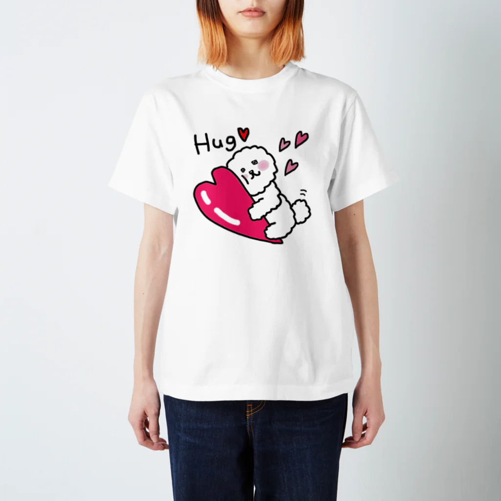 Cute mascot dogsのHug Bichon Frise Regular Fit T-Shirt