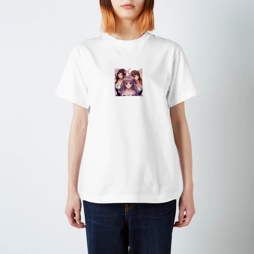 KSK SHOPのかわいいアイドルグループ美少女 Regular Fit T-Shirt