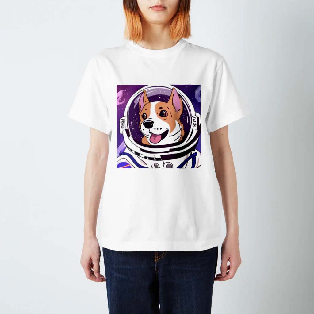 lowalowaの犬の宇宙飛行士イラスト Regular Fit T-Shirt