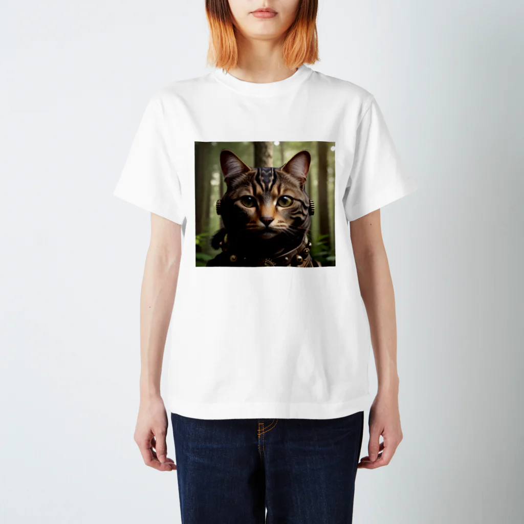 みけねこ工房の野生的　黒猫 スタンダードTシャツ