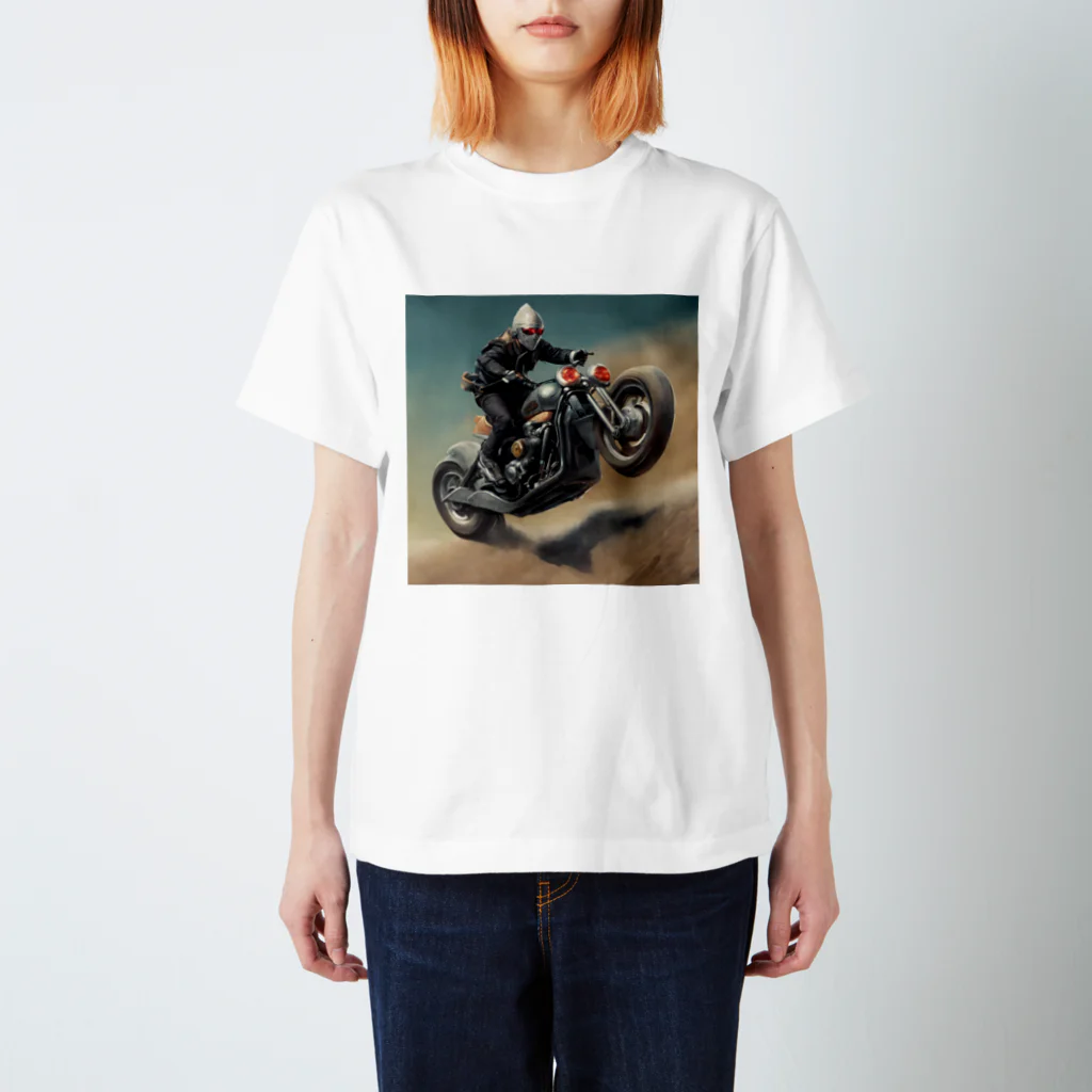 Yamapの仮面のバイク乗り スタンダードTシャツ