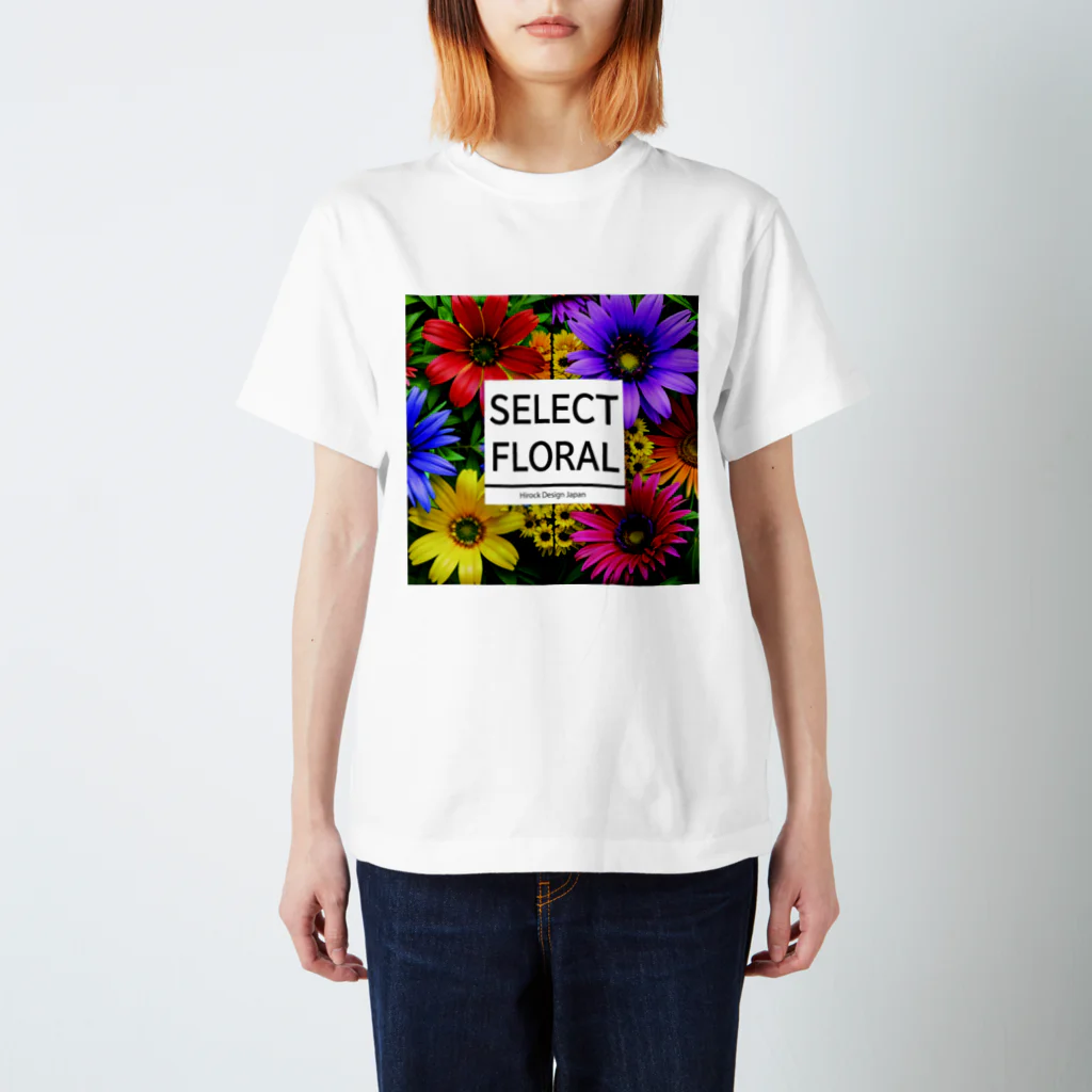 HirockDesignJapanの秋がテーマのコスモスなどの花柄デザイン Regular Fit T-Shirt