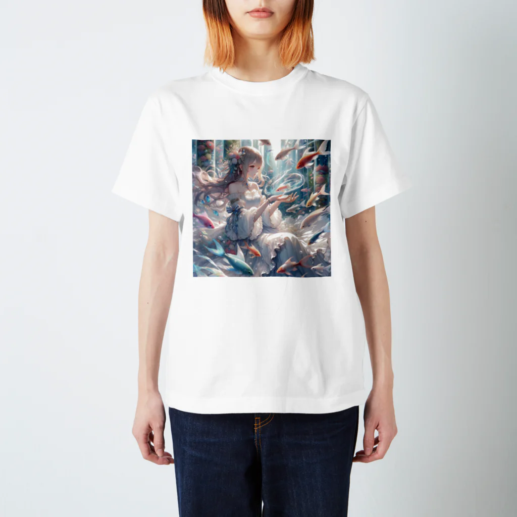 AIと愛とARTのSHOPの魚と少女 スタンダードTシャツ