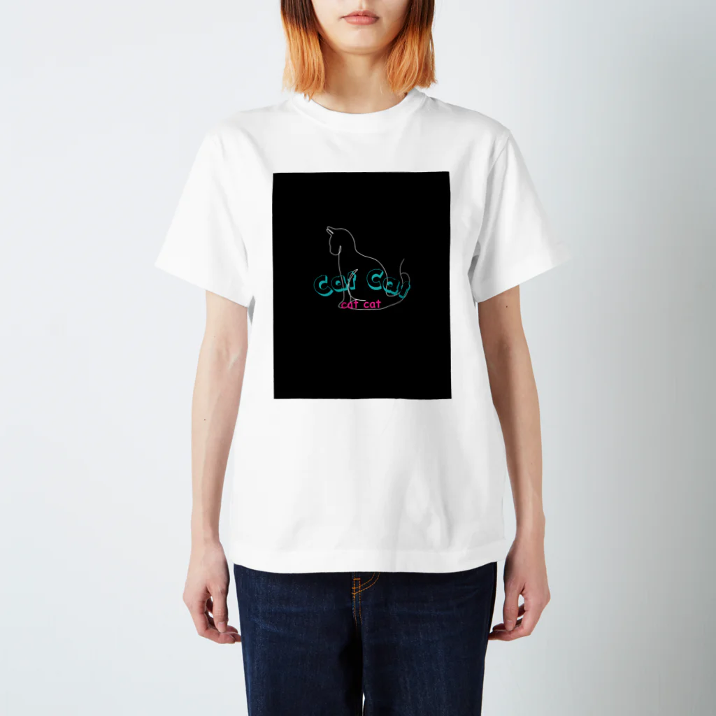 REI-AI-PONの猫のシンプルライン スタンダードTシャツ