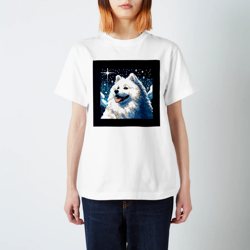 あにどっとの白い犬のドット絵 Regular Fit T-Shirt