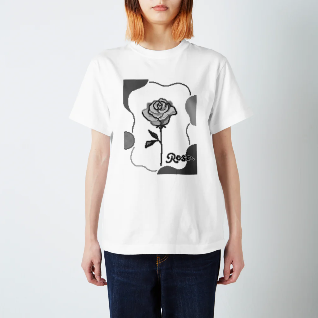 Pixel PeaceのRose　Monotone Regular Fit T-Shirt