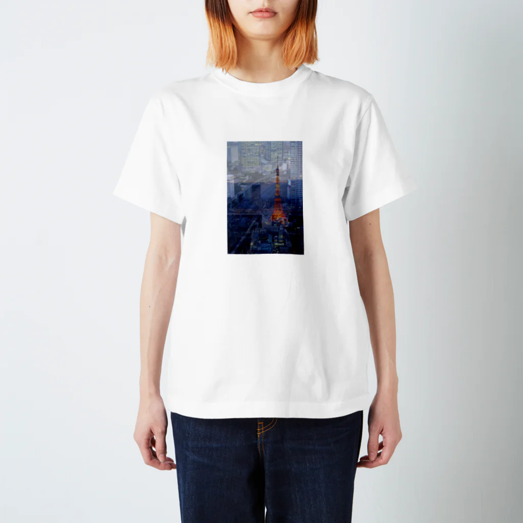 Do LIFEのお店の東京タワー多重露光 スタンダードTシャツ