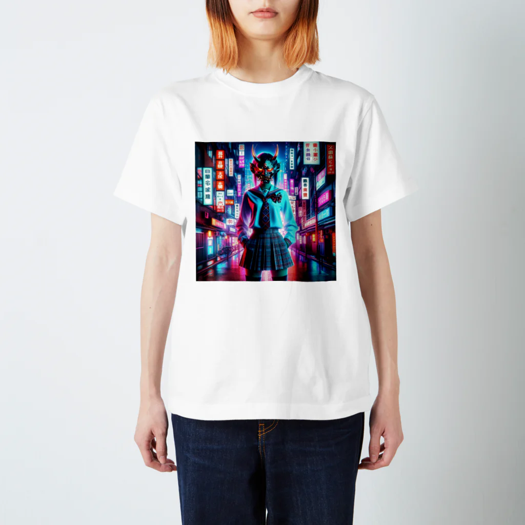 Hayate Kawakami オリジナルの般若女子高生 スタンダードTシャツ