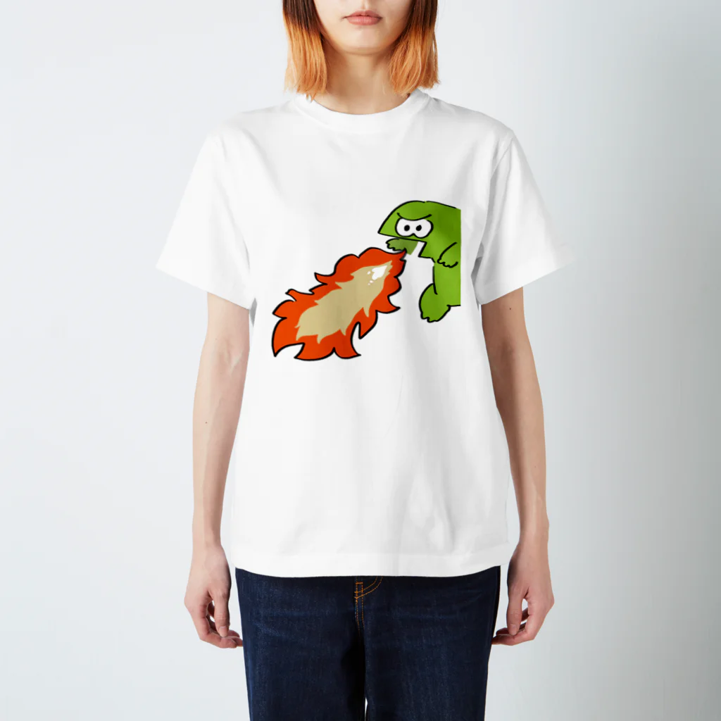 石垣えがおの火を吹くふきげんな恐竜🔥🦖 スタンダードTシャツ