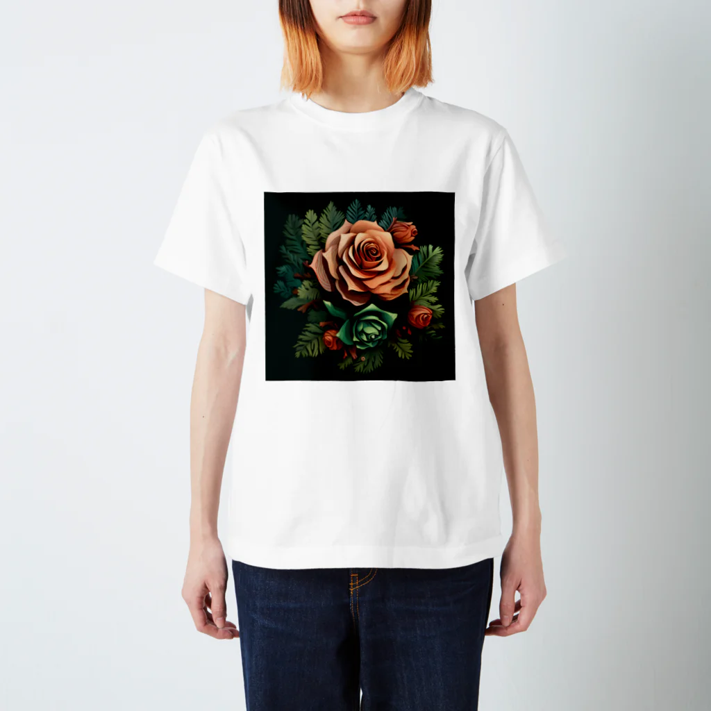 自然たいの花のような松ぼっくり スタンダードTシャツ