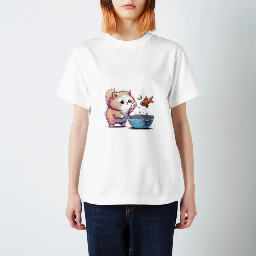 chez.akaのねこときんぎょ スタンダードTシャツ