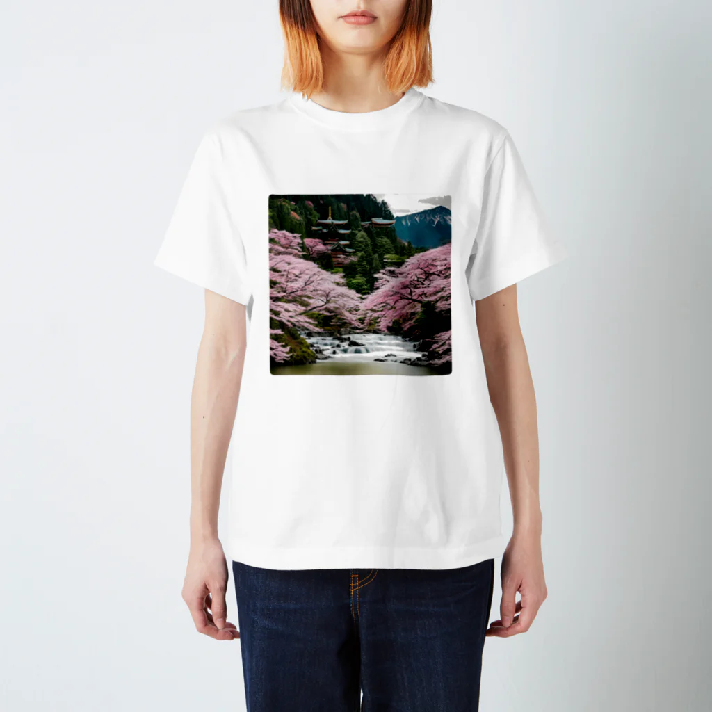 Ryu76 shopの日本の風景 春 Regular Fit T-Shirt