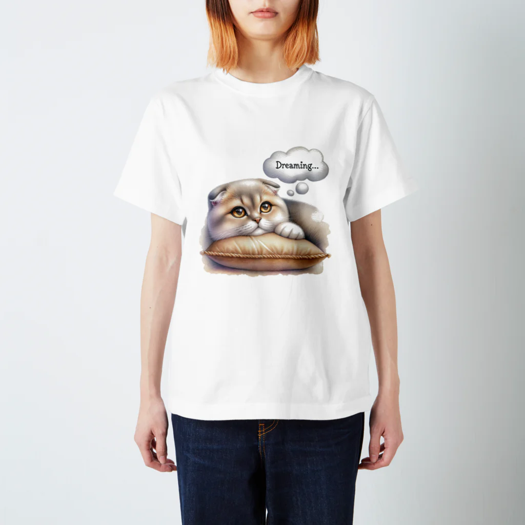 amakanaのまる耳ねこのほっこり時間 Regular Fit T-Shirt