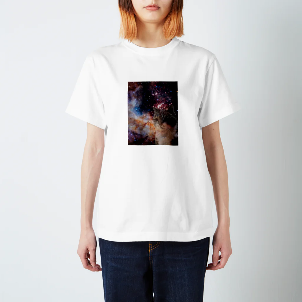 実家のうさぎの宇宙猫ミルク スタンダードTシャツ