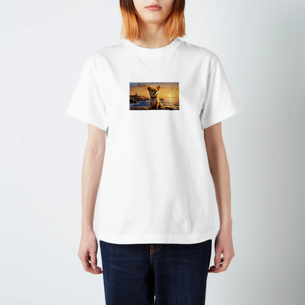 Welina_S-Artのサンセットチワワ Regular Fit T-Shirt