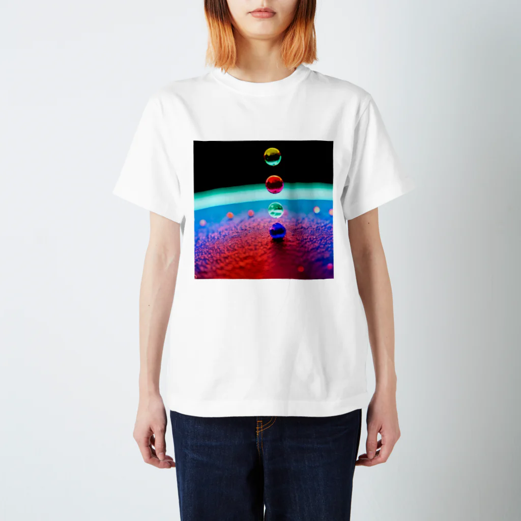 でおきしりぼ子の実験室のParticles‘ World(AI -Aided Design)-Square Pics スタンダードTシャツ