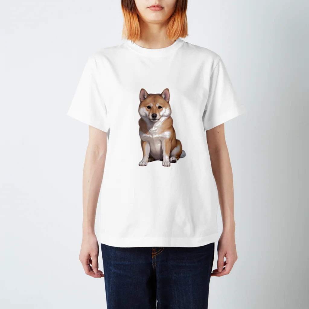 CHIKUSHOの柴犬のおすわりシャツ スタンダードTシャツ