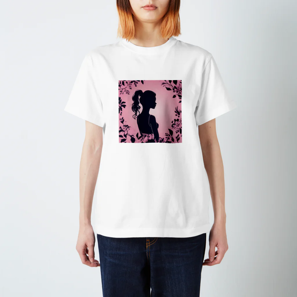 asm193のかわいい女の子の影絵 Regular Fit T-Shirt