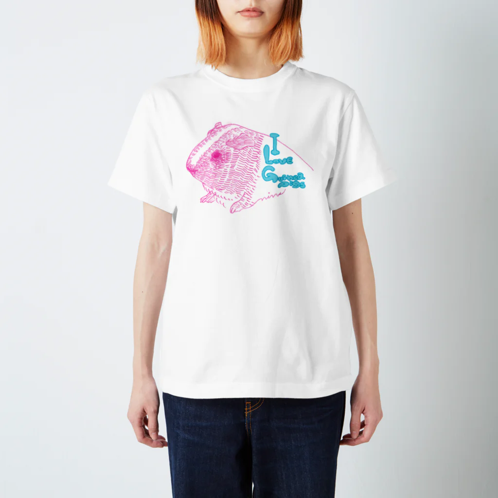 nins・にんずのピンクモルモット Regular Fit T-Shirt