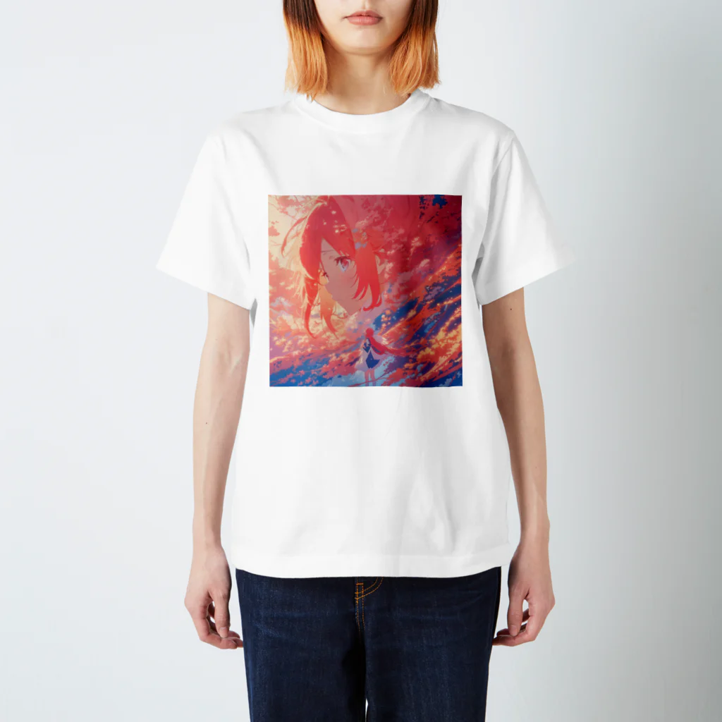 WshopTYの Kyoto Momiji Girl |京都・紅葉Girl Regular Fit T-Shirt