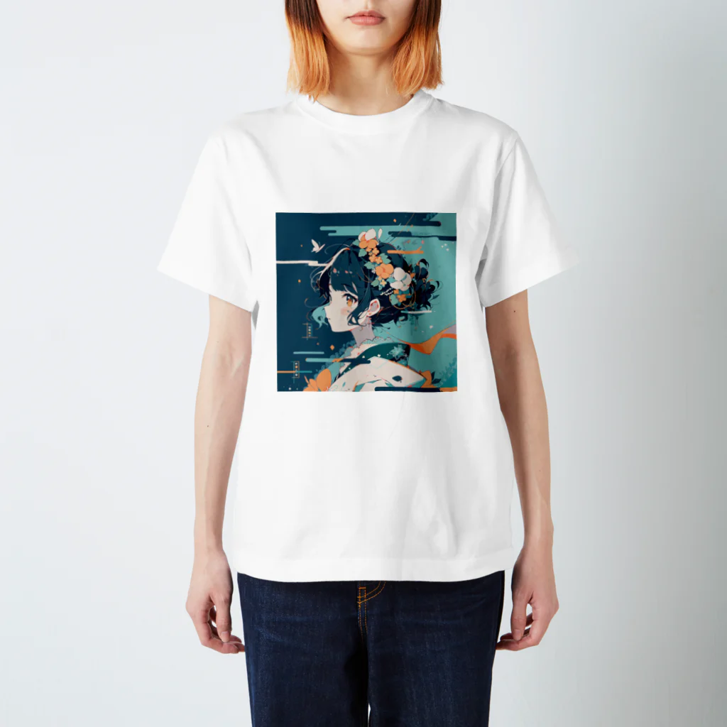 マルトモ3の着物ガール スタンダードTシャツ