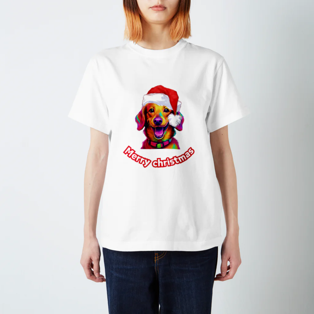 wawmplansのミニチュアダックスフンド　メリークリスマス Regular Fit T-Shirt