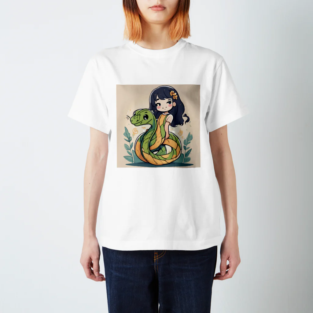 the blue seasonの仲良しの春風：少女と蛇の物語 Regular Fit T-Shirt